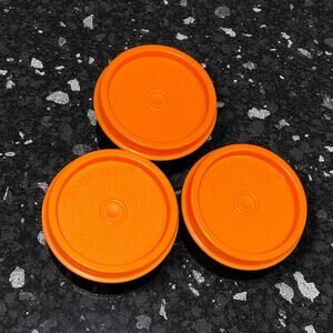 Tupperware 201 Orange Midget Seal Lid Replacement 2.25" Smidget Set of 3 Vintage
